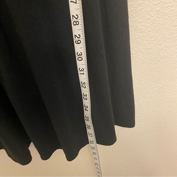 Loft black stretchy modal jersey sleeveles scoop neck ruffle comfort dress L - Picture 7 of 9